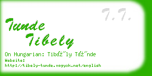 tunde tibely business card